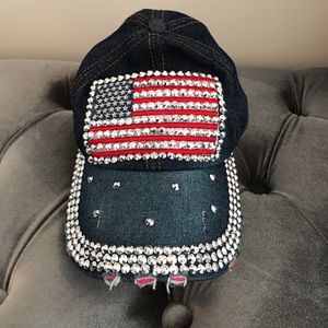Women’s American Flag Denim Embellished one size